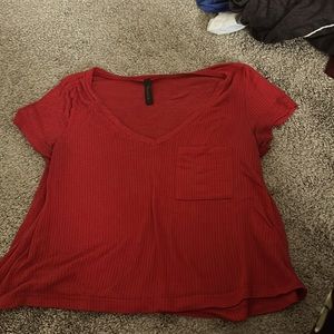 extremely light red shirt